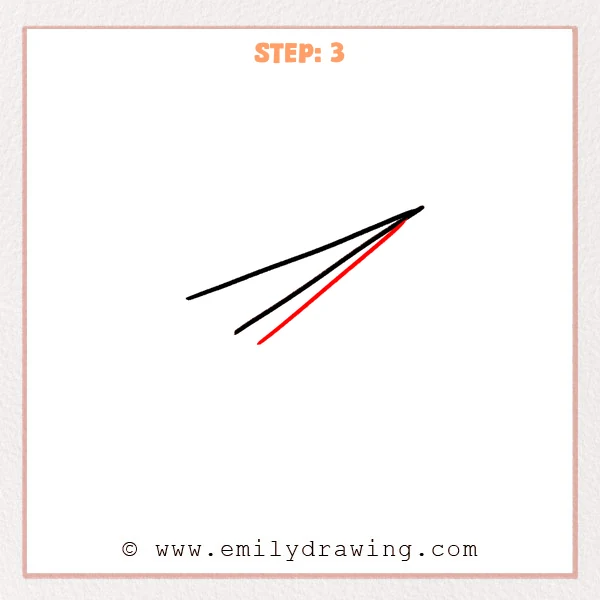how to draw a paper airplane - Step 3